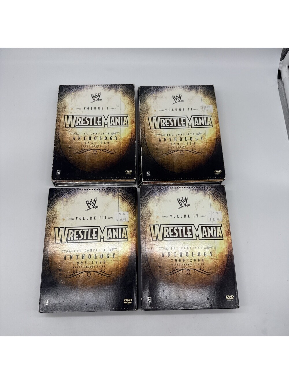 WWE WrestleMania The Complete Anthology (1-20) Vol 1-4 DVDs No Box